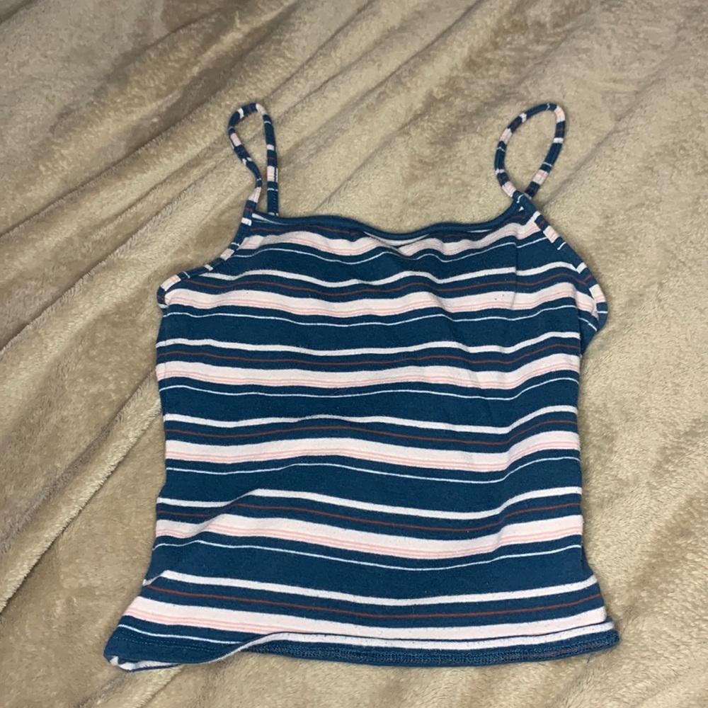 GARAGE Stripped Spaghetti Strap Tank. Size:S